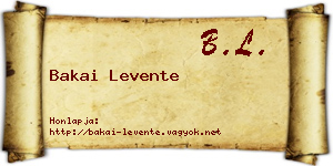 Bakai Levente névjegykártya